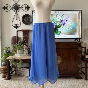 Lucky & Coco Blue Chiffon Handkerchief Skirt Size Medium